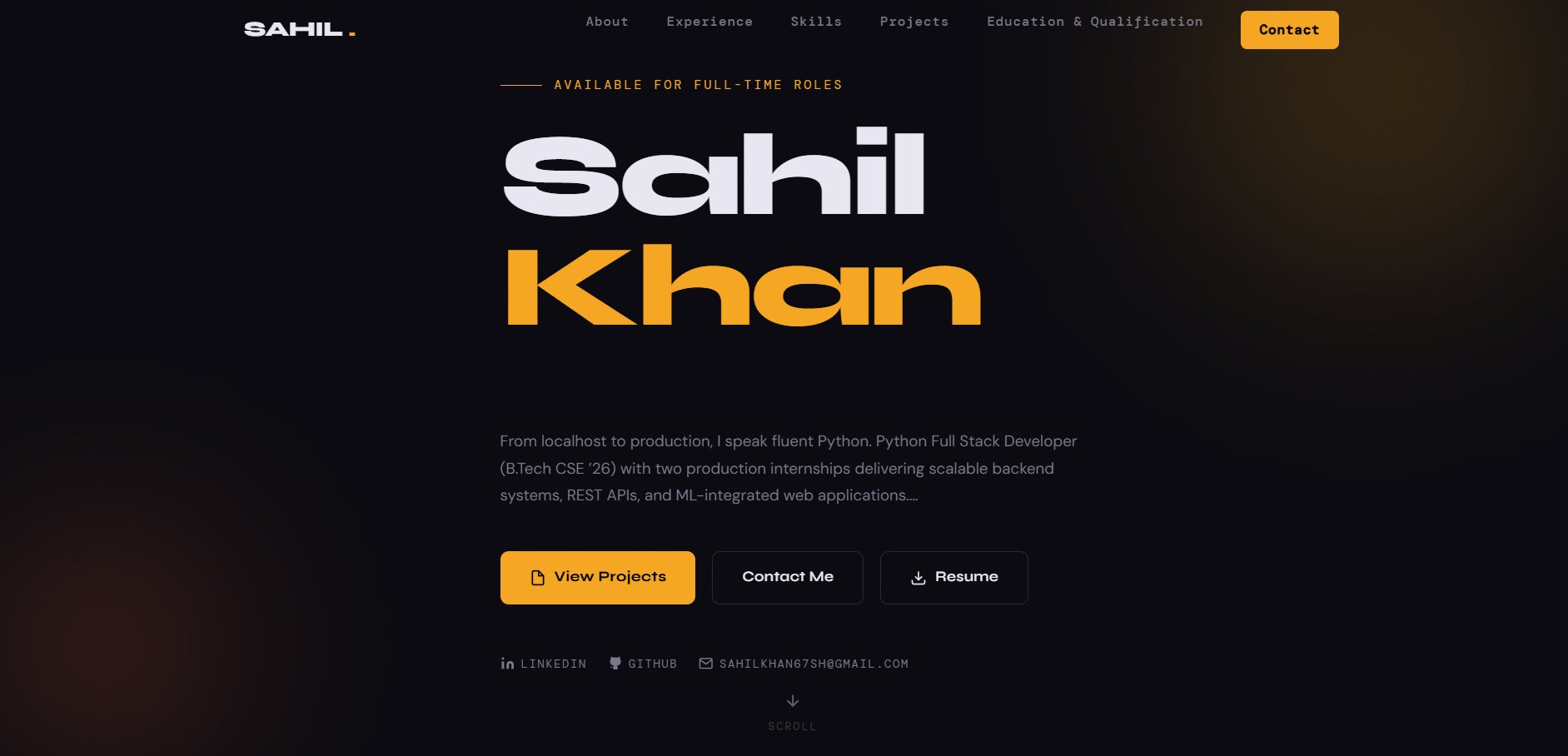 Sahil Khan Portfolio